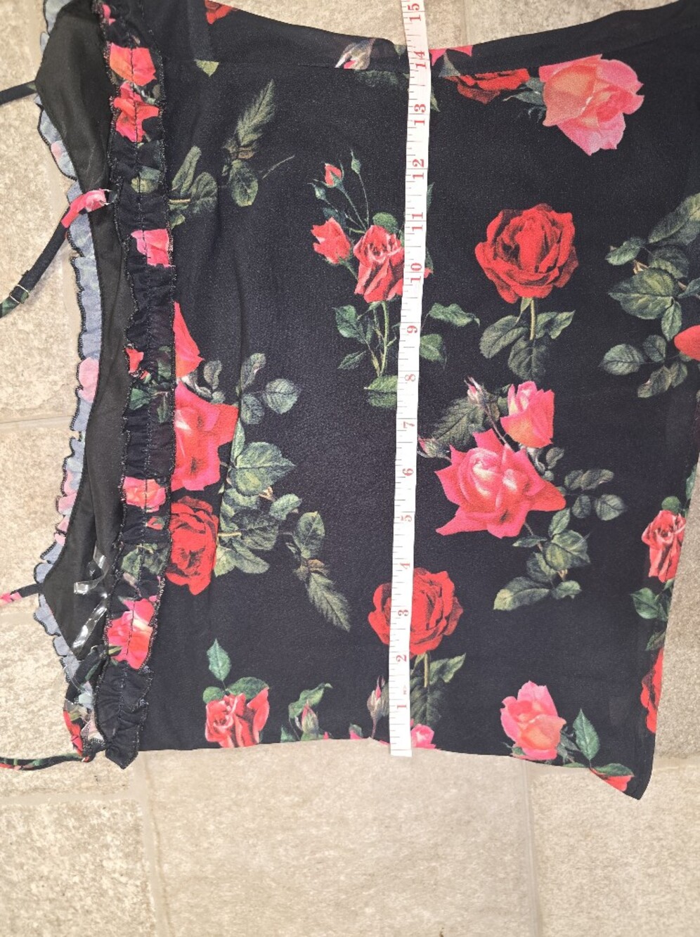 NWT Peppermayo SET Floral Camisole Maxi Skirt Black Red Roses SMALL Evening Top - Picture 13 of 16